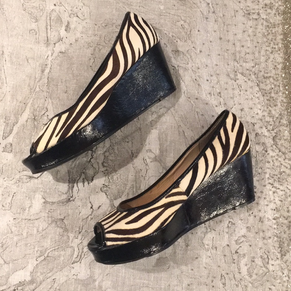 Micheal Kors wedge zebra calf hair size 9.5